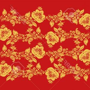 300x300 Photostock Vector Traditional Russian Hohloma Art Flower Lines