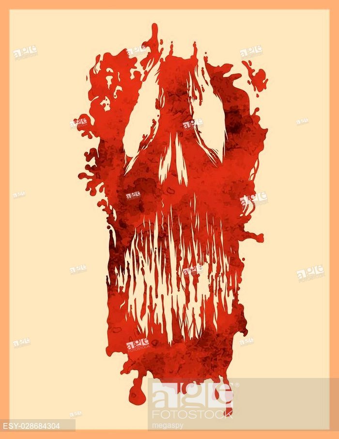 700x906 Vector Skull Print With Drops And Rust Effect, Stock Vector