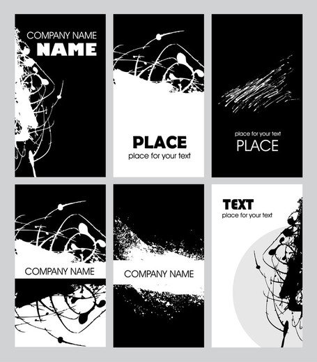 455x518 Free Black And White Rust Card Design Template Vector Clipart