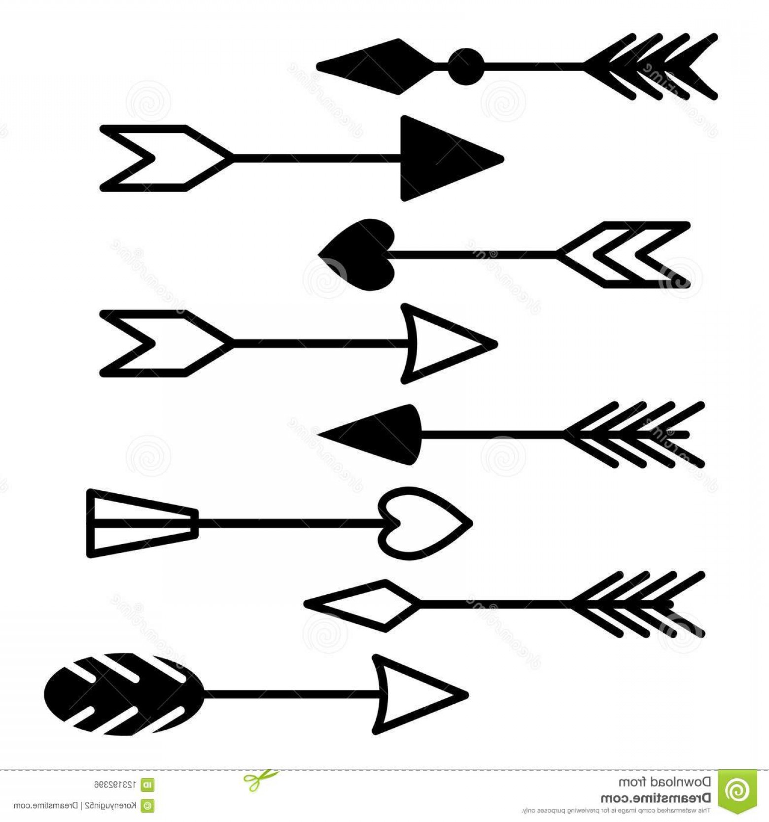 1560x1668 Decorative Rustic Arrow Vector Set Illustration Decorative