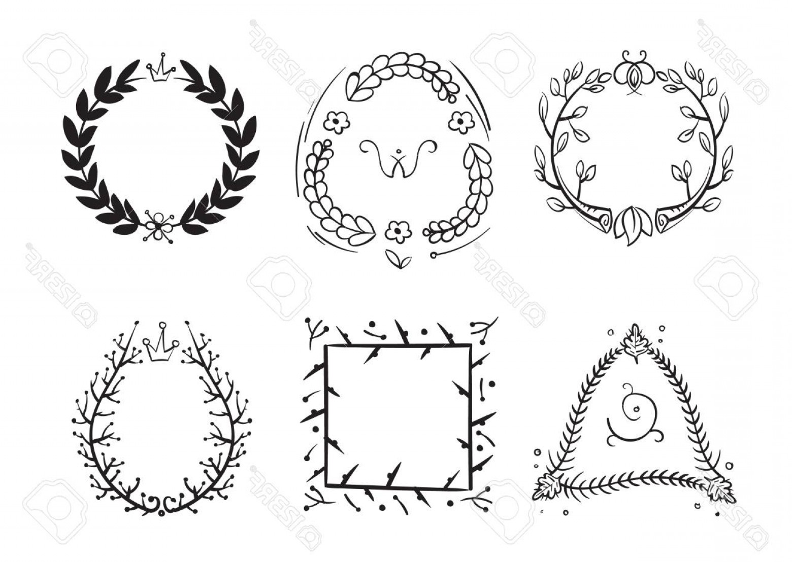 Photostock Vector Doodle Rustic Branch Frames Hand Drawn Nature 1560x1108 Photostock Vector Doodle Rustic Branch Frames Hand Drawn Nature