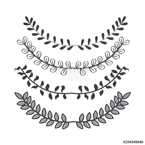 Rustic Borders With Leaves Set Over White Background Vector 500x500 Rustic Borders With Leaves Set Over White Background Vector