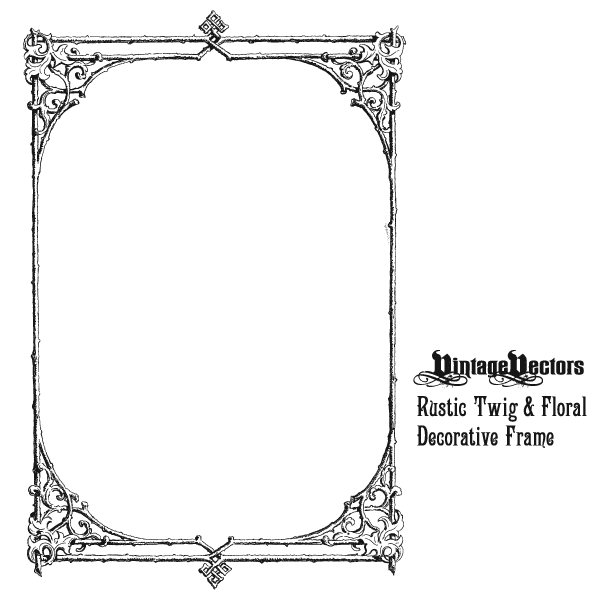 Vector Art Decorative Frame Of Rustic Twig Branches And Leafy 600x600 Vector Art Decorative Frame Of Rustic Twig Branches And Leafy