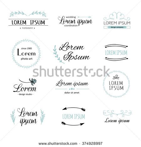 450x470 Hand Drawn Logo Templates Collection Whimsical Floral Logo