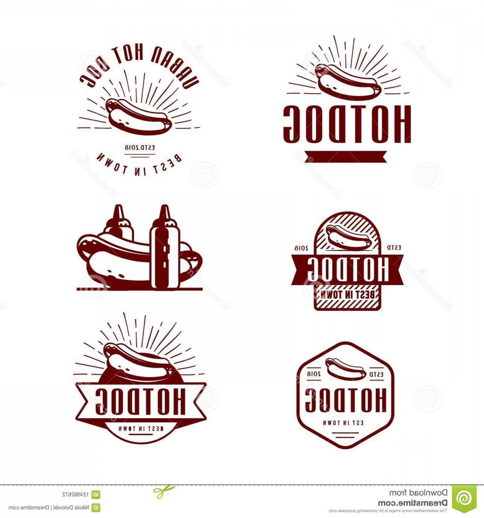 1560x1668 Hot Dogs Vintage Logo Designs Illustration Badges Fast Food