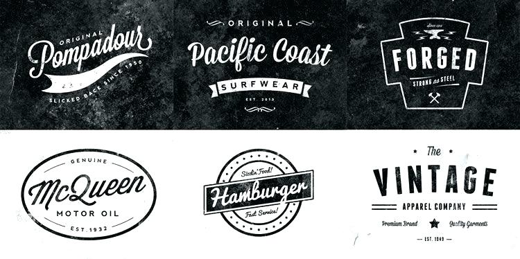 750x374 Vintage Logo Badge Template Vector