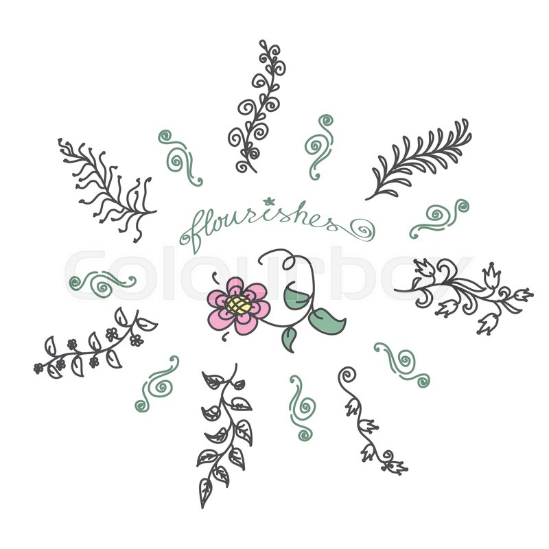 800x800 Vintage Set Of Hand Drawn Rustic Stock Vector Colourbox