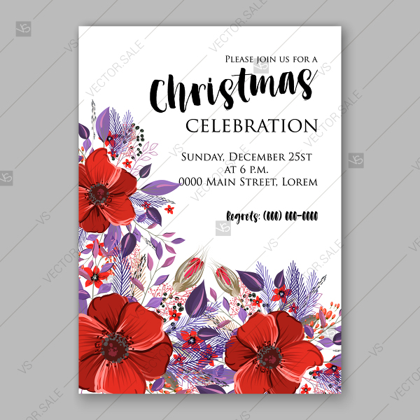 600x600 Red Anemone Poppy Wild Floral Rustic Vector Country Autumn