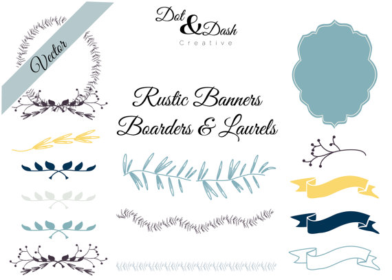 570x407 Rustic Banner Clipart