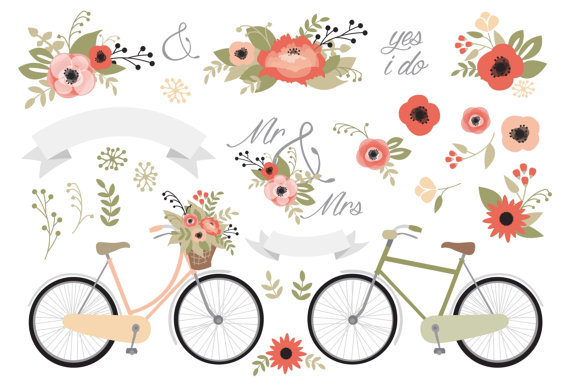 570x389 Premium Vector Clipart Wedding Stationery