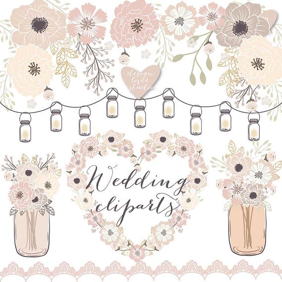 570x570 Premium Vector Rustic Wedding Clipart Cage Shabby Chic Etsy