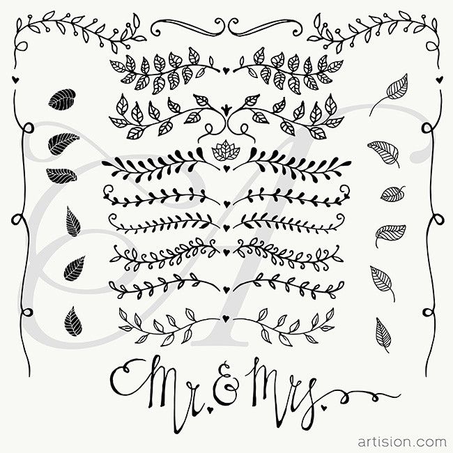 650x650 Hand Drawn Branches Graphic Design Vector Elements How