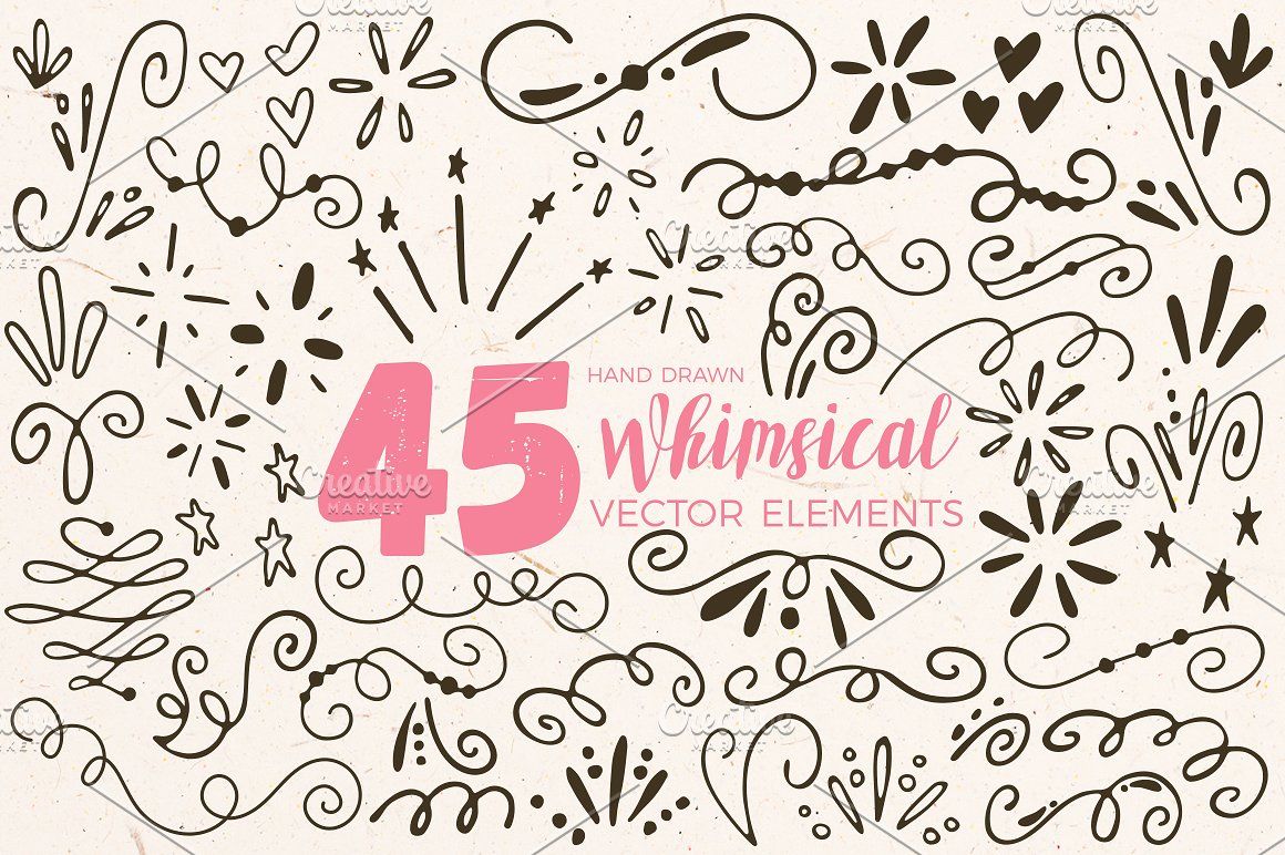 1160x772 Hand Sketched Vector Elements Wedding Elements Wedding Rustic