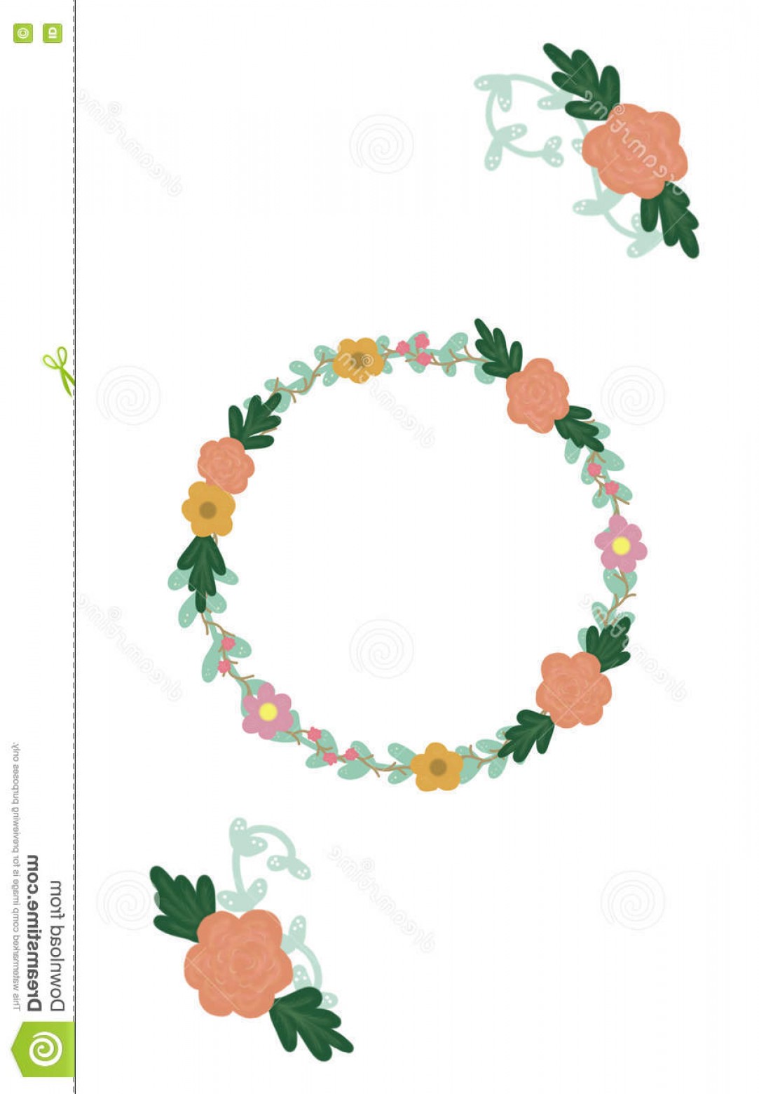 Stock Illustration Hand Drawn Floral Wreath Vector Flower Vine 1083x1560 Stock Illustration Hand Drawn Floral Wreath Vector Flower Vine