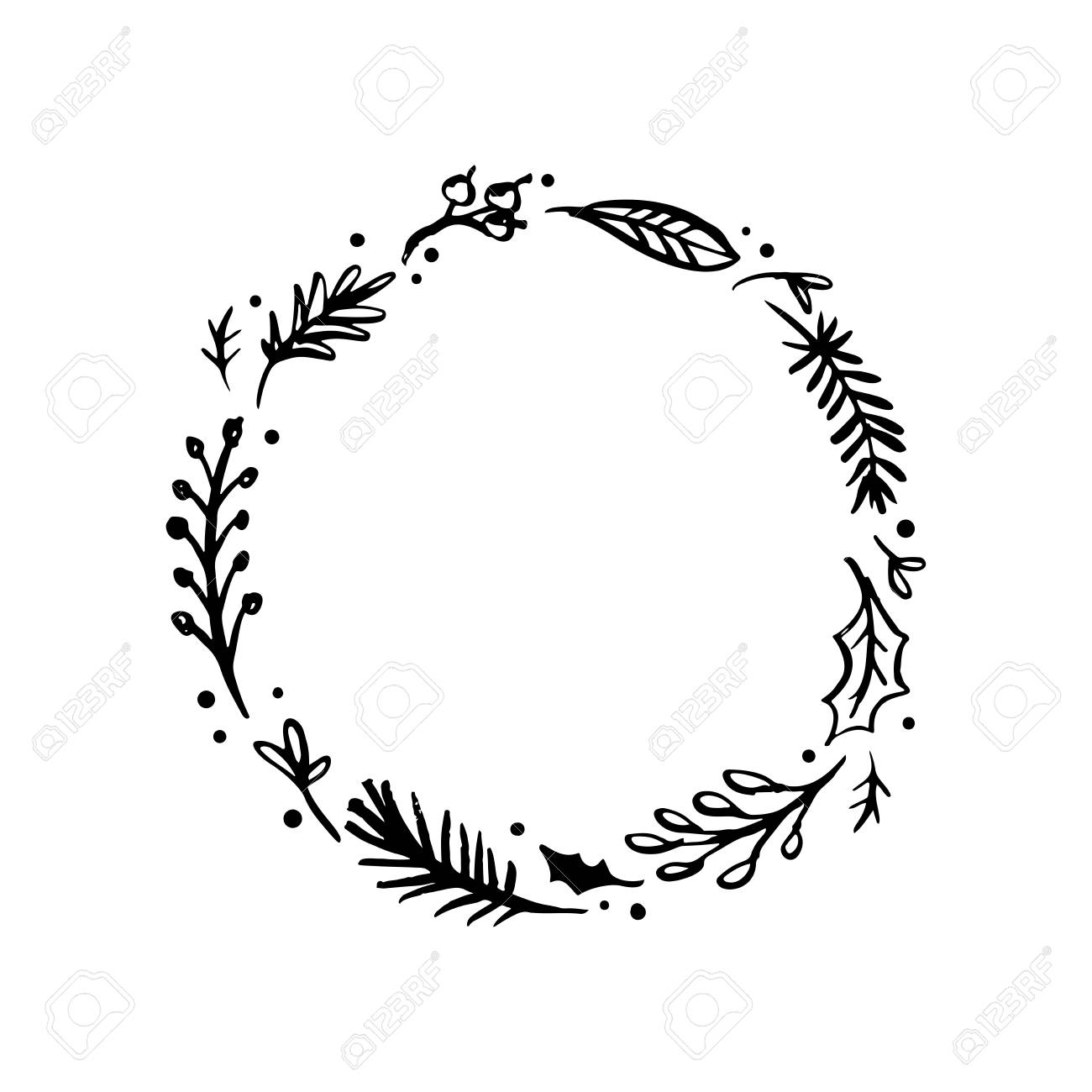 Rustic Wreath Clip Art 1300x1300 Rustic Wreath Clip Art