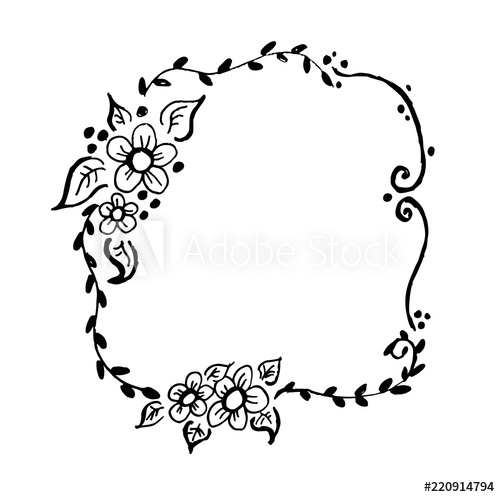 Beautiful Hand Drawn Floral Rustic Wreath Vector 500x497 Beautiful Hand Drawn Floral Rustic Wreath Vector