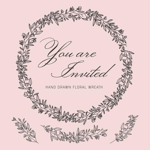 Hand Drawn Floral Wreath Vector 490x490 Hand Drawn Floral Wreath Vector