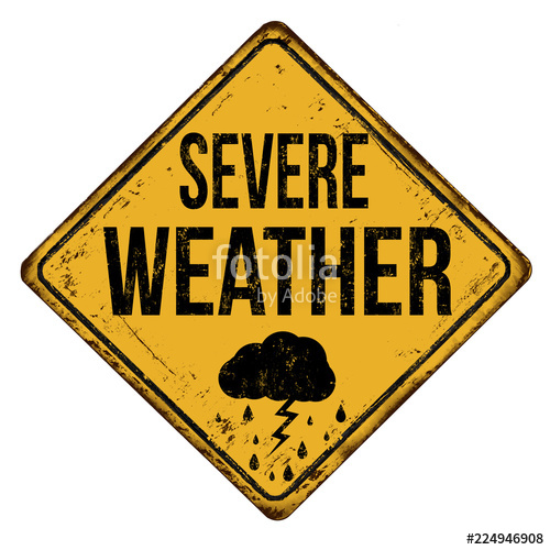 500x500 Severe Weather Vintage Rusty Metal Sign Stock Image And Royalty