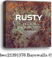 180x201 Rusty Metal Signboard, Canvas Print Barewalls Posters Prints