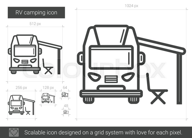 800x576 Rv Camping Vector Line Icon Isolated Stock Vector Colourbox
