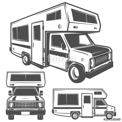 500x500 Rv Cars Recreational Vehicles Camper Vans Caravans Stock Image