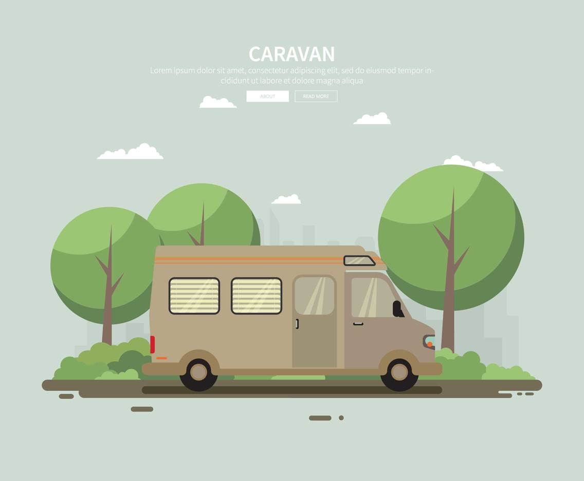 1136x936 Free Caravan Illustration Vector Art Graphics