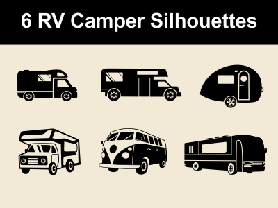 400x300 Rv Campers Vector Silhouettes