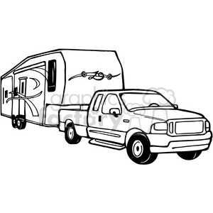 300x300 Truck And Rv Camper Trailer Clipart Royalty Free Gif, Png