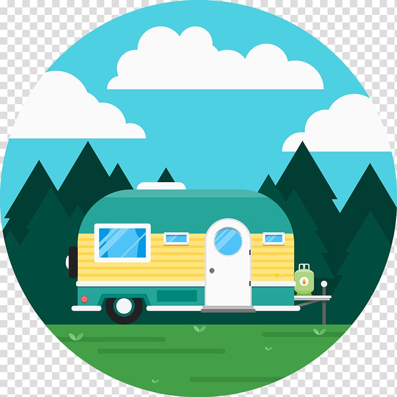 800x800 Beige, White, And Blue Trailer Illustration, Caravan Recreational