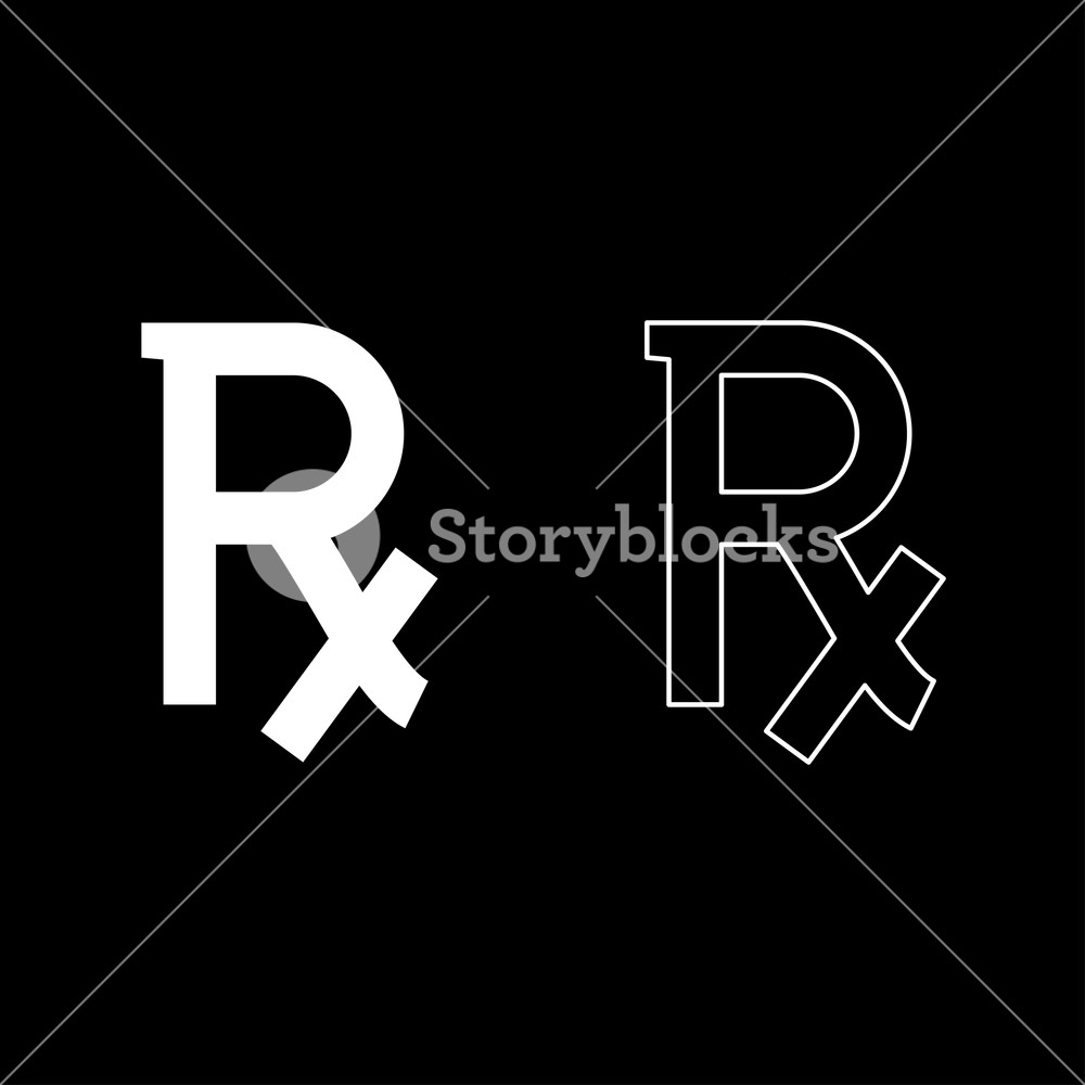 Rx Symbol Prescription Icon Set White Color Vector Illustration 1000x1000 Rx Symbol Prescription Icon Set White Color Vector Illustration