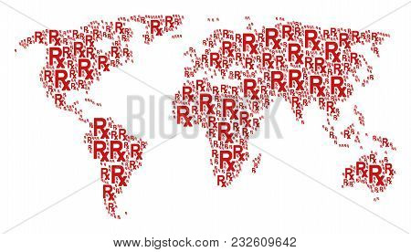 Global Geography Map Mosaic Created Of Rx Symbol Icons Vector 450x276 Global Geography Map Mosaic Created Of Rx Symbol Icons Vector
