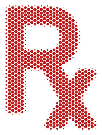 Halftone Hexagon Rx Symbol Icon Pictogram On A White Background 340x450 Halftone Hexagon Rx Symbol Icon Pictogram On A White Background