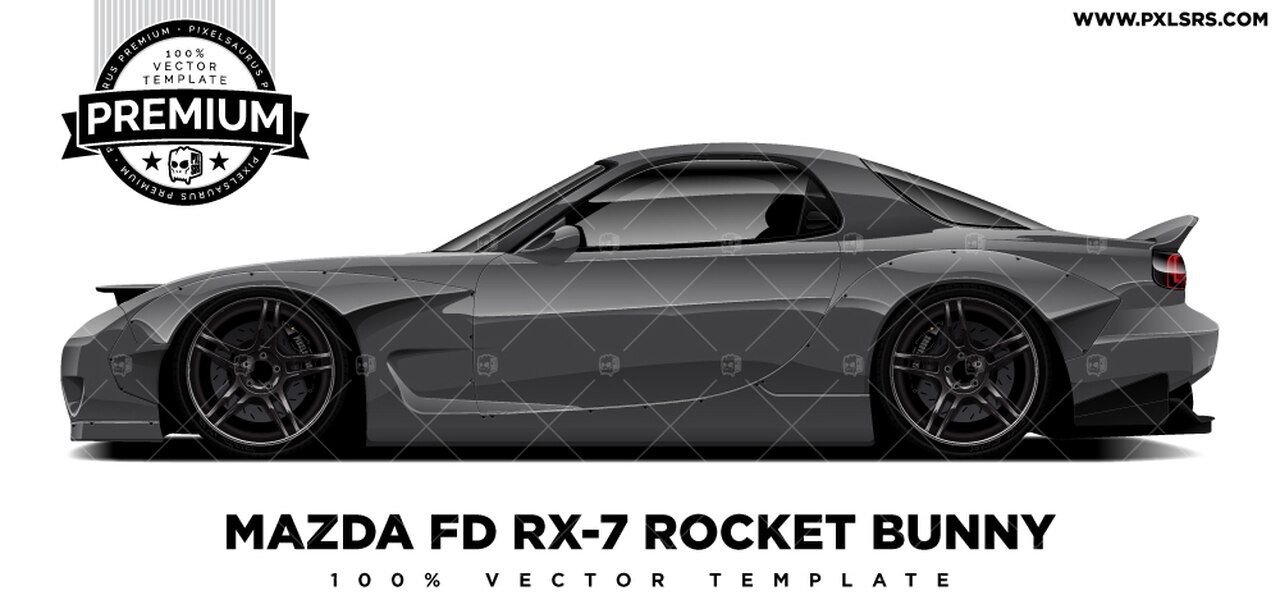 1280x609 Mazda Fd Rx Rocketbunny 'premium' Vector Template