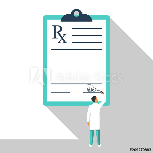 500x500 Miniature Doctor Writing Prescription Clipboard Whit Signature