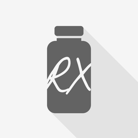450x450 Receipt Vial, Pill Bottle With Shadow And Lettering Rx Vector