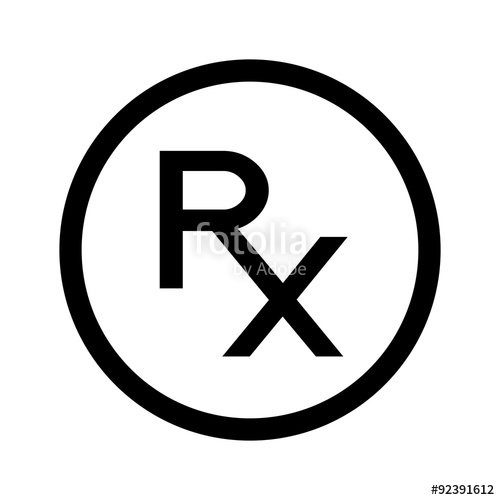 500x500 Simple Rx Icon, Symbol Of Prescription Stock Image And Royalty