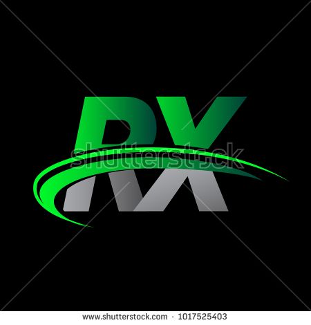 450x470 Initial Letter Rx Logotype Company Name Colored Green And Black