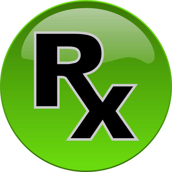 600x600 Green Rx Medical Symbol Clip Art