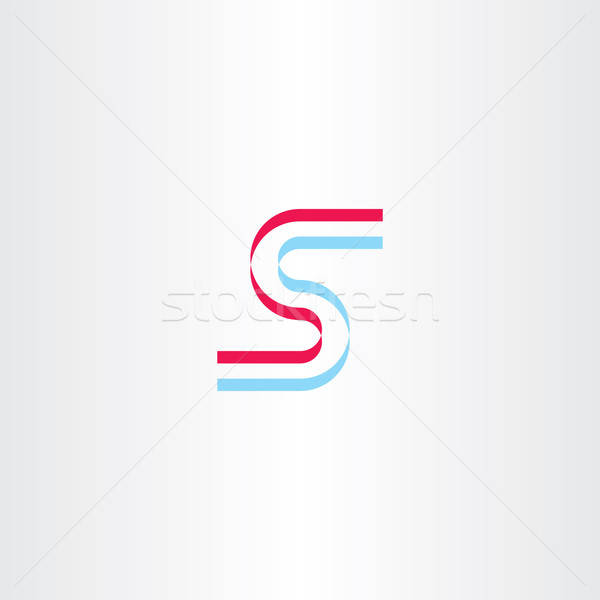 600x600 Blue Red Stylized Icon Letter S Logo Vector Illustration Blasko