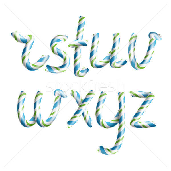 600x600 Letters R, S, T, U, V, W, X, Y, Z Vector Realistic Candy Cane
