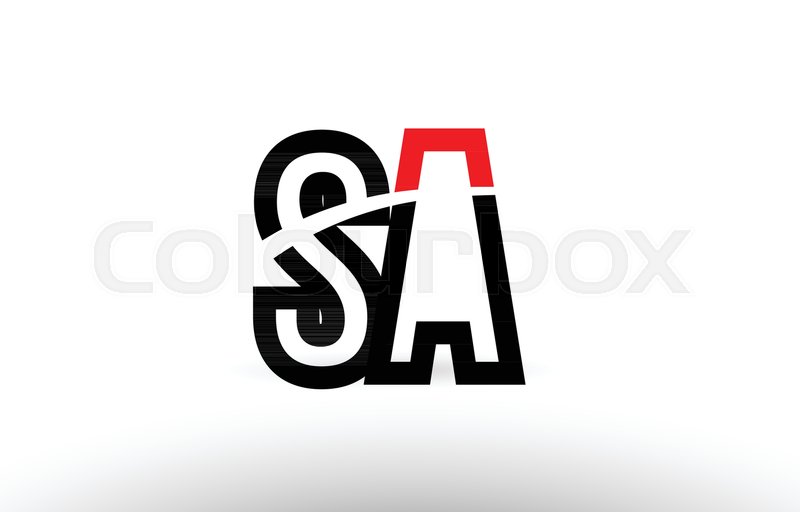 800x512 Black White And Red Alphabet Letter Sa Stock Vector Colourbox