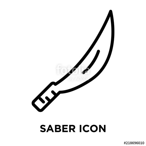 500x500 Saber Icon Vector Isolated On White Background, Saber Sign