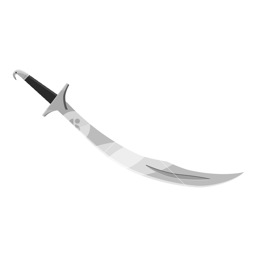 1000x1000 Saber Icon Gray Monochrome Illustration Of Saber Vector Icon