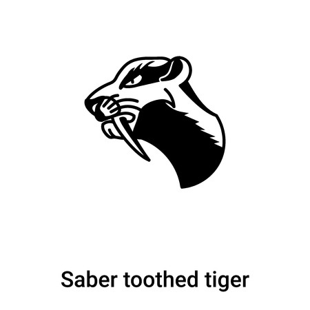 450x450 Saber Toothed Tiger Icon Vector Isolated On White Background, Logo