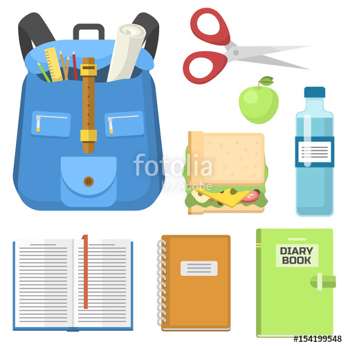 School Bag Backpack Full Of Supplies Children Stationary Zipper 500x500 School Bag Backpack Full Of Supplies Children Stationary Zipper