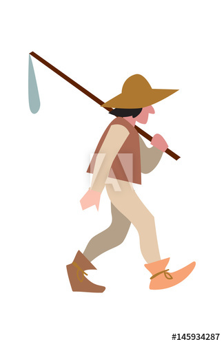 Medieval Peasant In Hat And With Sack Vector Illustration Isolated 325x500 Medieval Peasant In Hat And With Sack Vector Illustration Isolated