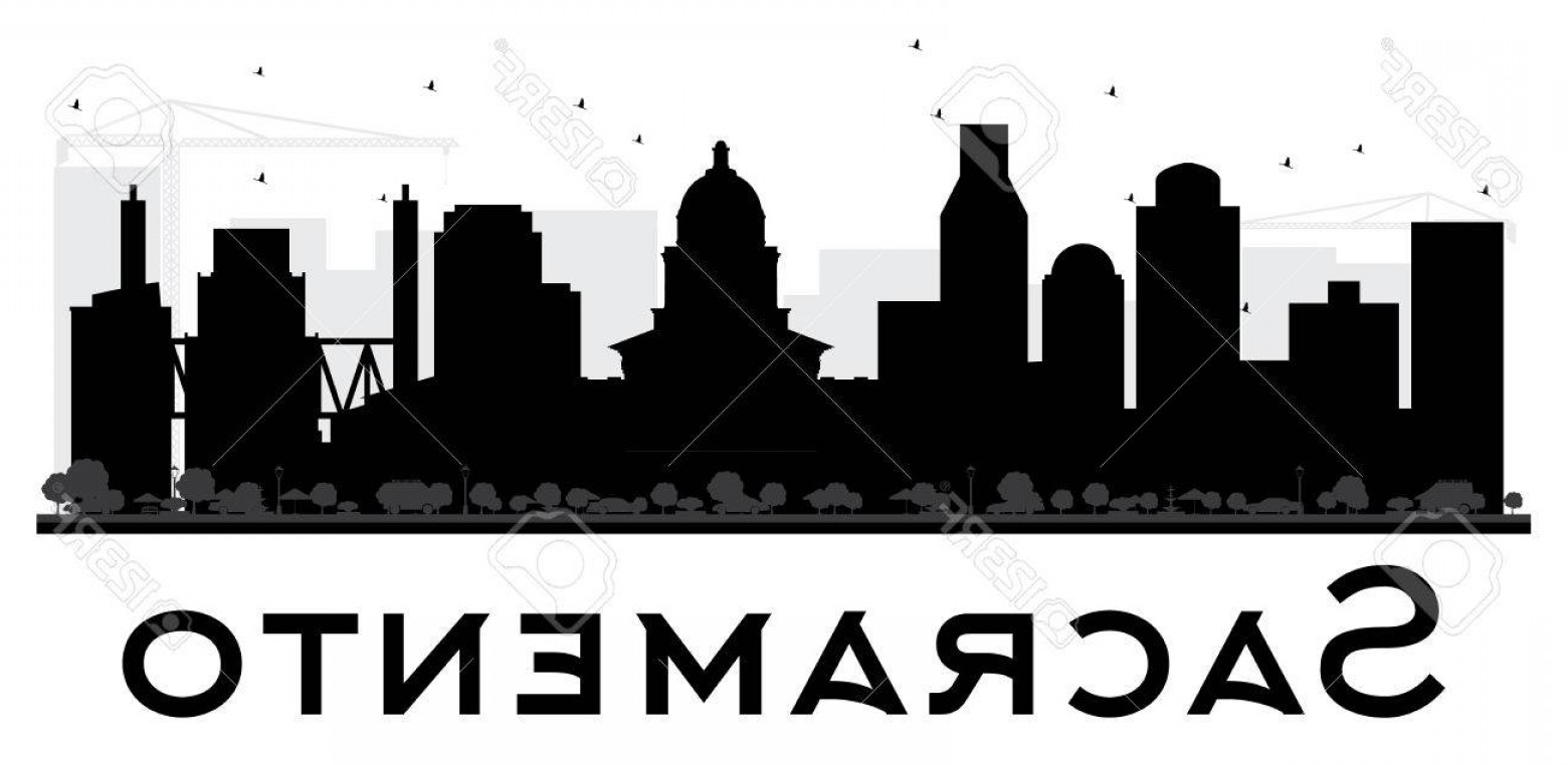 1560x762 Photostock Vector Sacramento City Skyline Black And White