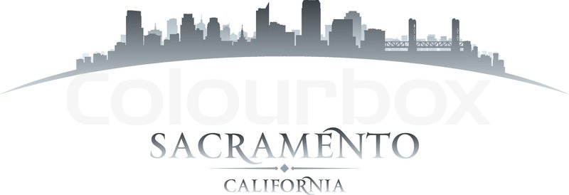800x274 Sacramento California City Skyline Stock Vector Colourbox