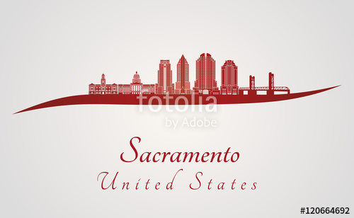 500x308 Sacramento Skyline In Red Stock Image And Royalty Free Vector