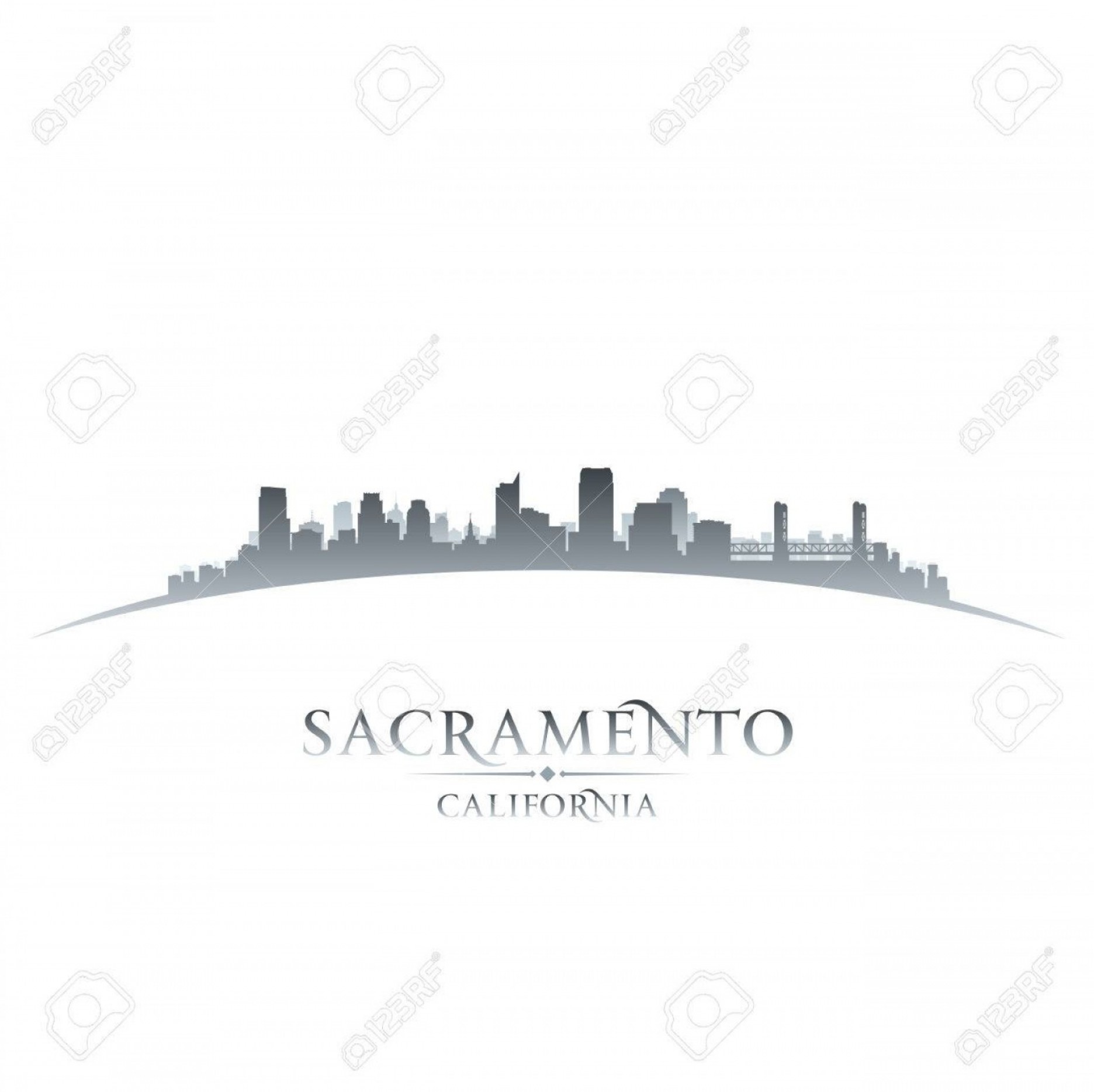 1872x1869 California Skyline Silhouette Vector Hoodamathrun